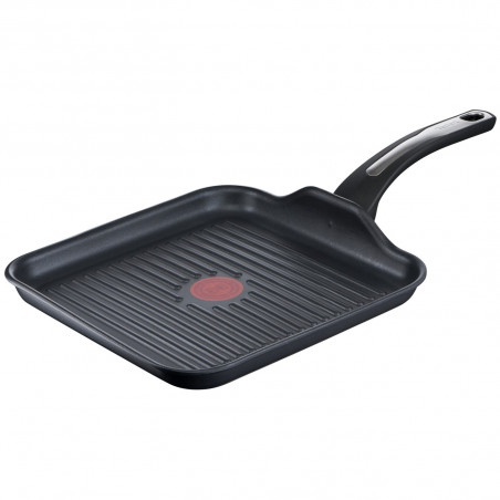 Tigaie pentru grătar Tefal SELECTION G2844032, 26x26 cm, acoperire antiaderentă din titan, Thermo-Signal, Thermo-Fusion, inducție, negru