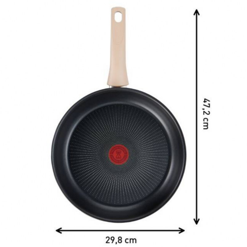 Tigaie Tefal Eco-Respect G2540602, 28 cm, Strat antiaderent din titan, Thermo-Fusion, Thermo-Signal, Inductie, Bronz/Maro