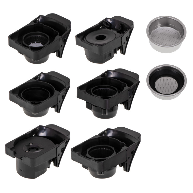 Espressor pentru cafea macinata si capsule 9in1 Camry CR 4414, 3000 W, 19 bar, Bej/Negru