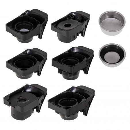 Espressor pentru cafea macinata si capsule 9in1 Camry CR 4414, 3000 W, 19 bar, Bej/Negru