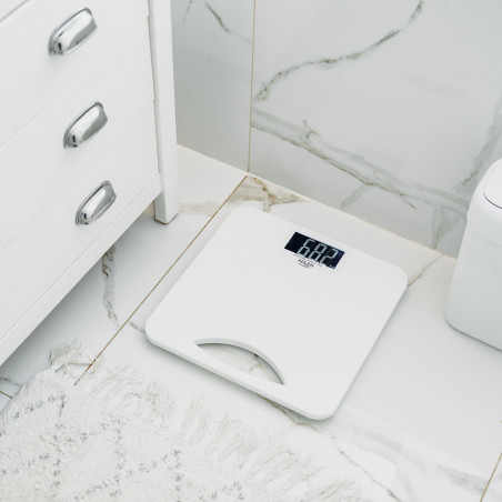 Cantar Adler AD 8193, Pana la 250 kg, LCD, Indicatoare pentru baterie si suprasarcina, Antiderapant, Alb