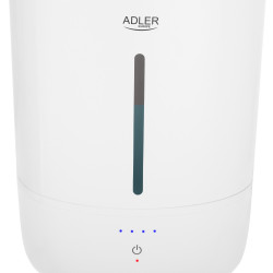 Umidificator de aer Adler AD 7971, 30 W, Pana la 20 m², 5 litri, 150-300 ml/h, ultrasonic, Pana la 50 h cu o umplere, Alb