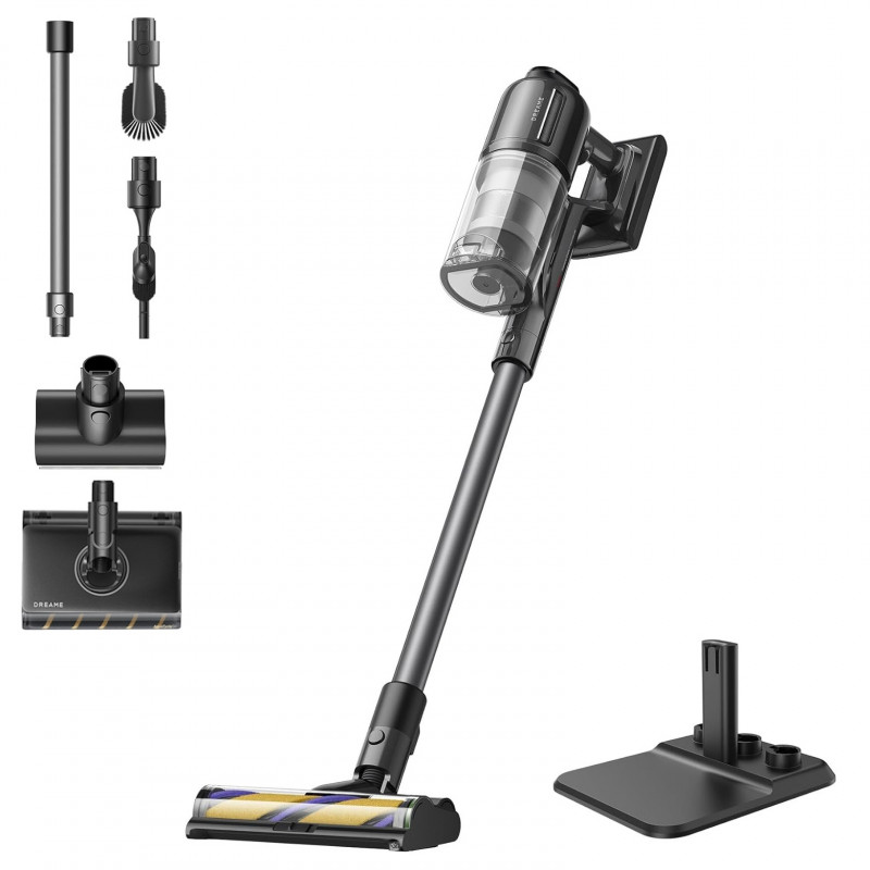 Aspirator vertical fara fir Dreame R20 Ultra AquaCycle, 200AW, 5 trepte , 0,35/0,4/0,6 L, 90 min, HEPA, Afisaj LCD, Motor fara perii, Negru