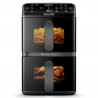 Friteuză verticală dublă cu aer cald Philips Dual Stack 4000 NA460/00, 2750 W, 10 l, 13 programe, 40-220 °C, sincronizare, acoperire ceramică fără PFAS, fereastră, negru