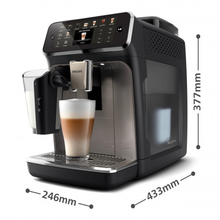 Mașină de cafea Philips EP5549/70 LatteGo, 1500 W, 15 bari, 1,8 l, 20 băuturi, râșniță ceramică cu 12 niveluri, TFT, AquaClean, SilentBrew, AromaExtract, ExtraShot, negru/bej