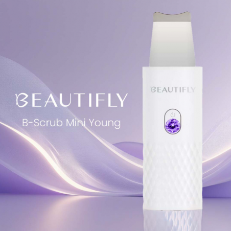 Aparat cu ultrasunete pentru curatarea fetei Beautifly B-Scrub Mini, 2 W, 60 min, Electrostimulare, Exfoliere, Ioni, Alb