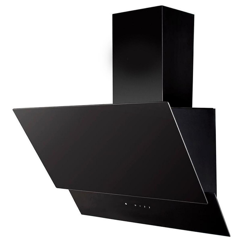Hota decorativa Kumtel DA6-835-A0A, 450 m³/h, 3 viteze, LED, Filtru din aluminiu, Panou din sticla, Negru