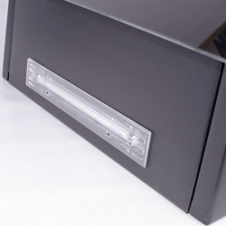 Hota decorativa Kumtel DA6-835-A0A, 450 m³/h, 3 viteze, LED, Filtru din aluminiu, Panou din sticla, Negru