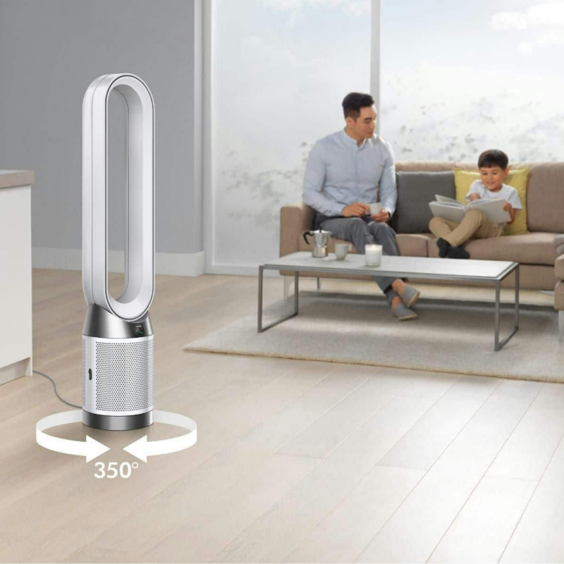 Purificator de aer Dyson Purifier Cool PC1 544901-01, 50 W, 30 m2, 287 l/s, 10 viteze, Air Multiplier™, Wi-Fi, Bluetooth, oscilare, alb/argintiu