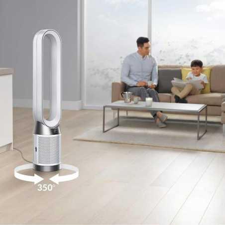 Purificator de aer Dyson Purifier Cool PC1 544901-01, 50 W, 30 m2, 287 l/s, 10 viteze, Air Multiplier™, Wi-Fi, Bluetooth, oscilare, alb/argintiu