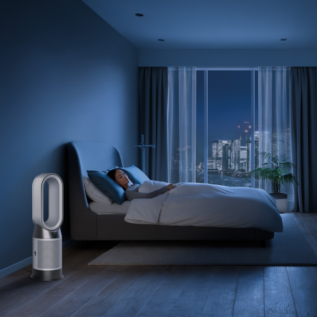 Purificator de aer 2in1 Dyson Purifier Hot+Cool HP1 544826-01, Incalzire/Racire, 50 W, 30 m2, 287 l/s, 10 viteze, Air Multiplier™, Wi-Fi, Bluetooth, Oscilatie, Alb/Argintiu