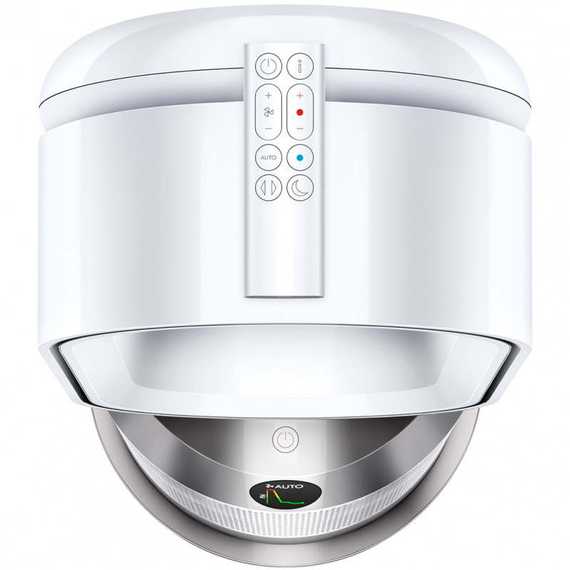 Purificator de aer 2in1 Dyson Purifier Hot+Cool HP1 544826-01, Incalzire/Racire, 50 W, 30 m2, 287 l/s, 10 viteze, Air Multiplier™, Wi-Fi, Bluetooth, Oscilatie, Alb/Argintiu