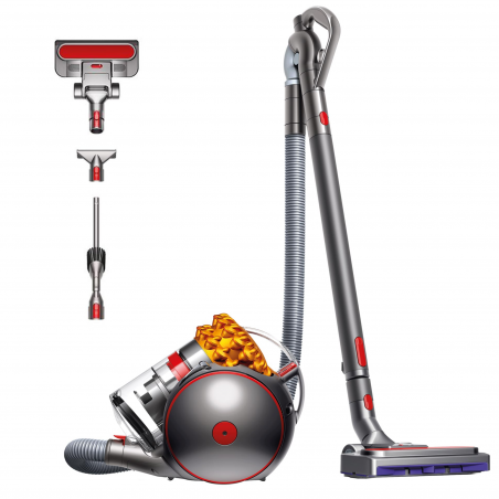 Aspirator fără sac Dyson Cinetic Big Ball Multi Floor 2 230278-01, 700 W, 170 AW, 0,8 l, Radial Root Cyclone, poziție verticală automată la răsturnare, nichel/galben
