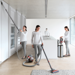 Aspirator fără sac Dyson Cinetic Big Ball Multi Floor 2 230278-01, 700 W, 170 AW, 0,8 l, Radial Root Cyclone, poziție verticală automată la răsturnare, nichel/galben