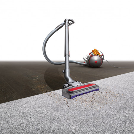 Aspirator fără sac Dyson Cinetic Big Ball Multi Floor 2 230278-01, 700 W, 170 AW, 0,8 l, Radial Root Cyclone, poziție verticală automată la răsturnare, nichel/galben