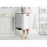 Coș de gunoi Brabantia Bo Pedal 1003188, 2x30 l, închidere lină, bază antiderapantă, alb