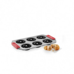 Formă pentru gogoși Lekue 1009477, 31x18x3 cm, acoperire ceramică antiaderentă, oțel, +4 °C / +240 °C, negru