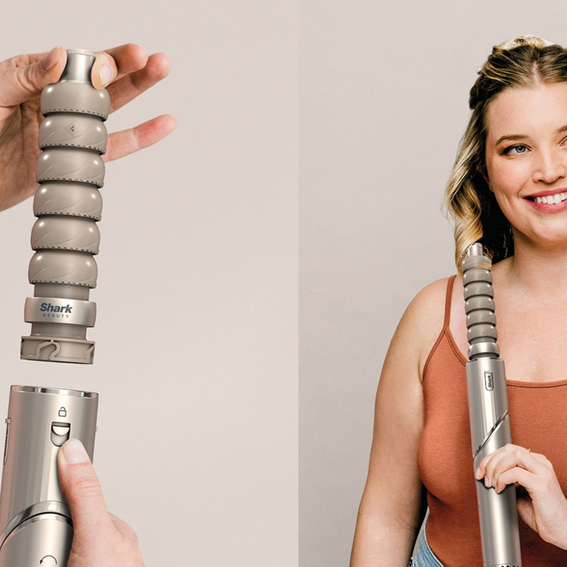 Uscator si styler pentru par Shark FlexStyle HD426SLEU, 1650 W, 3 viteze, 3 temperaturi, Uscare, Ondulare, Fixare, Indreptare, Coanda, Sampanie