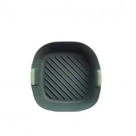 Cos pentru friteuza cu aer cald Lekue 1009494, 22,1 x 22,1 cm, -20°C/+220°C, Silicon, Negru