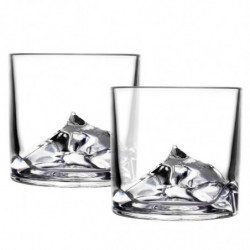 Set pahare pentru whisky LIITON 1006964 Everest, 270 ml, 2 buc, Fund 3D Muntele Everest, Transparent