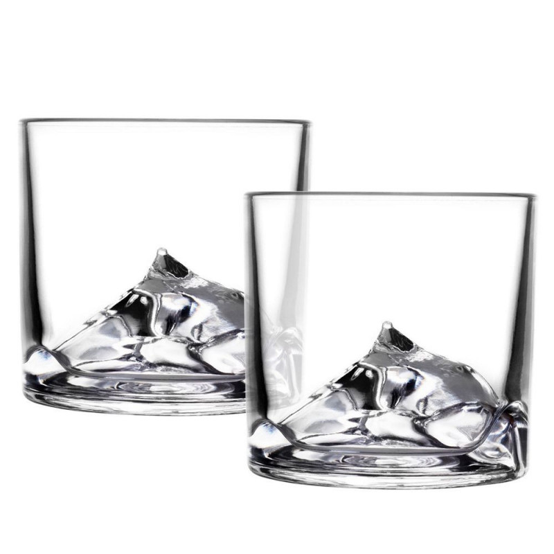 Set pahare pentru whisky LIITON 1006964 Everest, 270 ml, 2 buc, Fund 3D Muntele Everest, Transparent