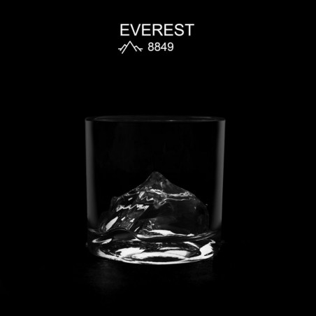 Set pahare pentru whisky LIITON 1006964 Everest, 270 ml, 2 buc, Fund 3D Muntele Everest, Transparent