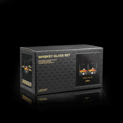 Set pahare pentru whisky LIITON 1006964 Everest, 270 ml, 2 buc, Fund 3D Muntele Everest, Transparent