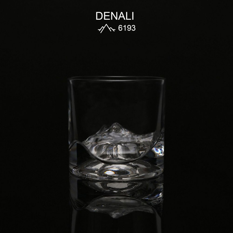 LIITON 1006970 Set pahare de whisky Denali, 230 ml, 2 bucăți, pereți îngroșați, fund 3D în formă de vârful Denali, transparent