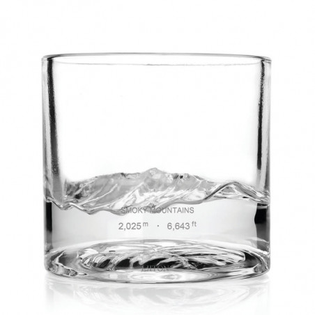 Set pahare pentru whisky LIITON 1009931 Smoky Mountain, 230 ml, 2 buc, Fund 3D Great Smoky Mountain, Transparent