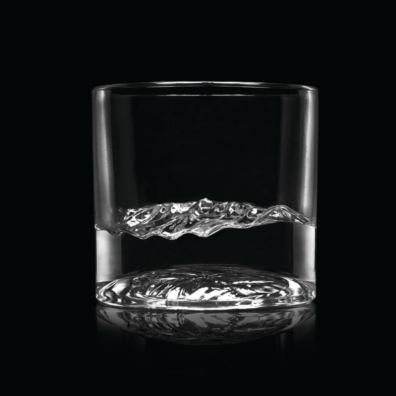 Set pahare pentru whisky LIITON 1009931 Smoky Mountain, 230 ml, 2 buc, Fund 3D Great Smoky Mountain, Transparent