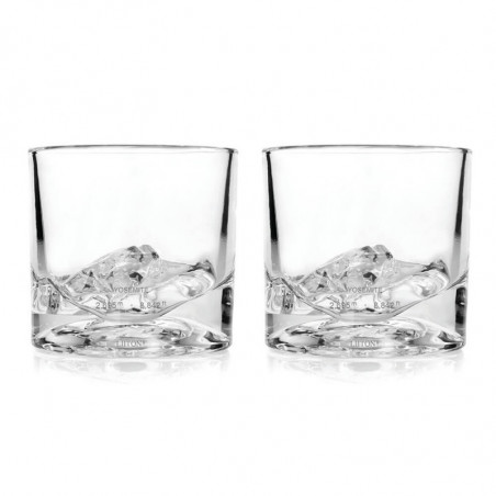 Set pahare pentru whisky LIITON 1009932 Yosemite, 240 ml, 2 buc, Fund 3D parc Yosemite,Transparent
