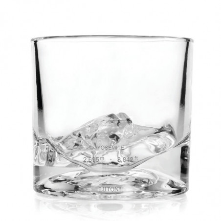 Set pahare pentru whisky LIITON 1009932 Yosemite, 240 ml, 2 buc, Fund 3D parc Yosemite,Transparent