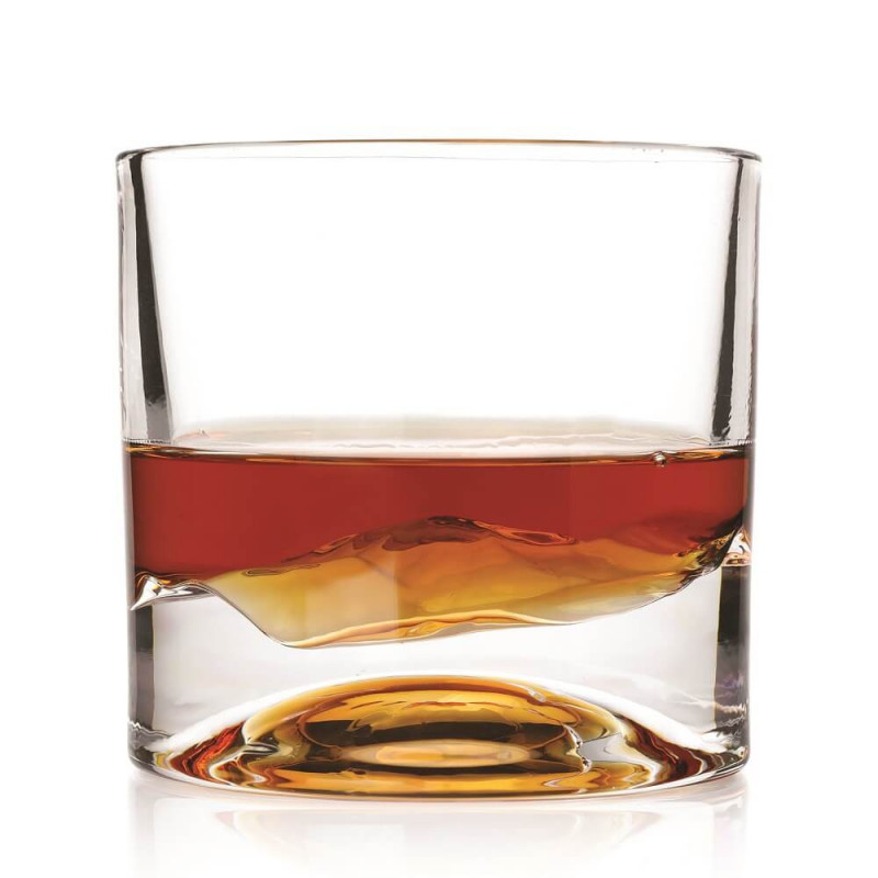Set pahare pentru whisky LIITON 1009977 Rocky Mountain, 240 ml, 2 buc, Fund 3D varf Elbert, Transparent
