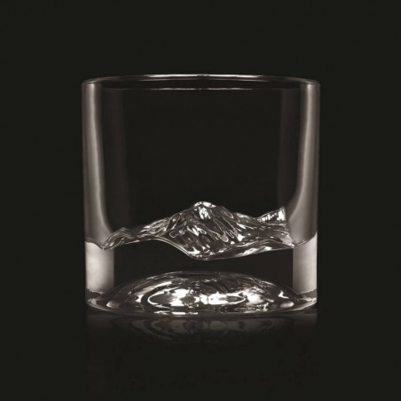 Set pahare pentru whisky LIITON 1009977 Rocky Mountain, 240 ml, 2 buc, Fund 3D varf Elbert, Transparent