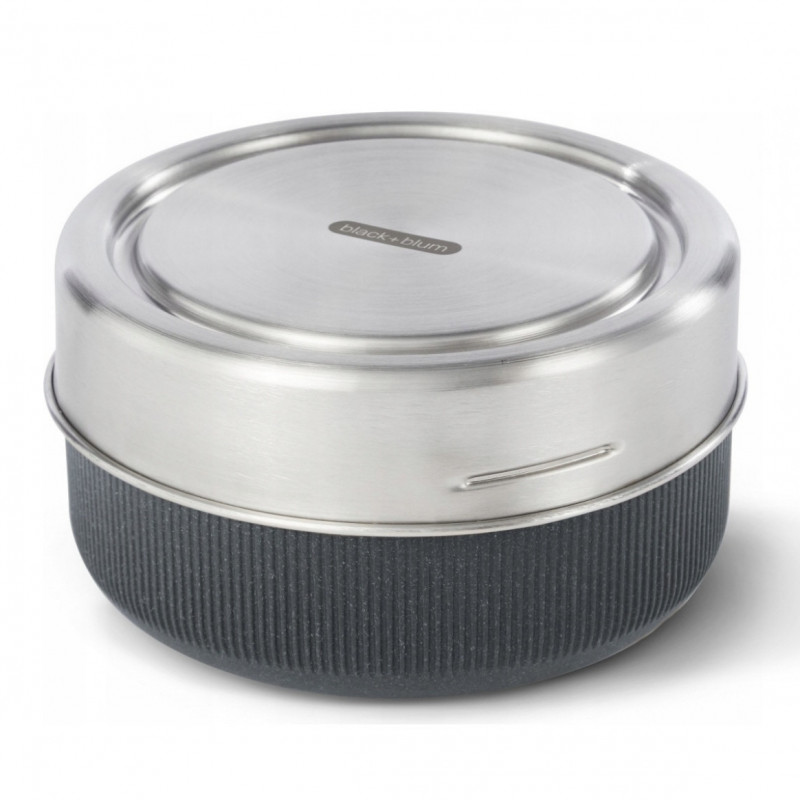 Cutie pentru pranz cupa din sticla Black+Blum GR-LB-L015, 0,75 L, Fara BPA, Gri inchis