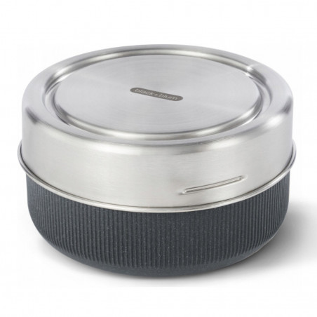 Cutie pentru pranz cupa din sticla Black+Blum GR-LB-L015, 0,75 L, Fara BPA, Gri inchis