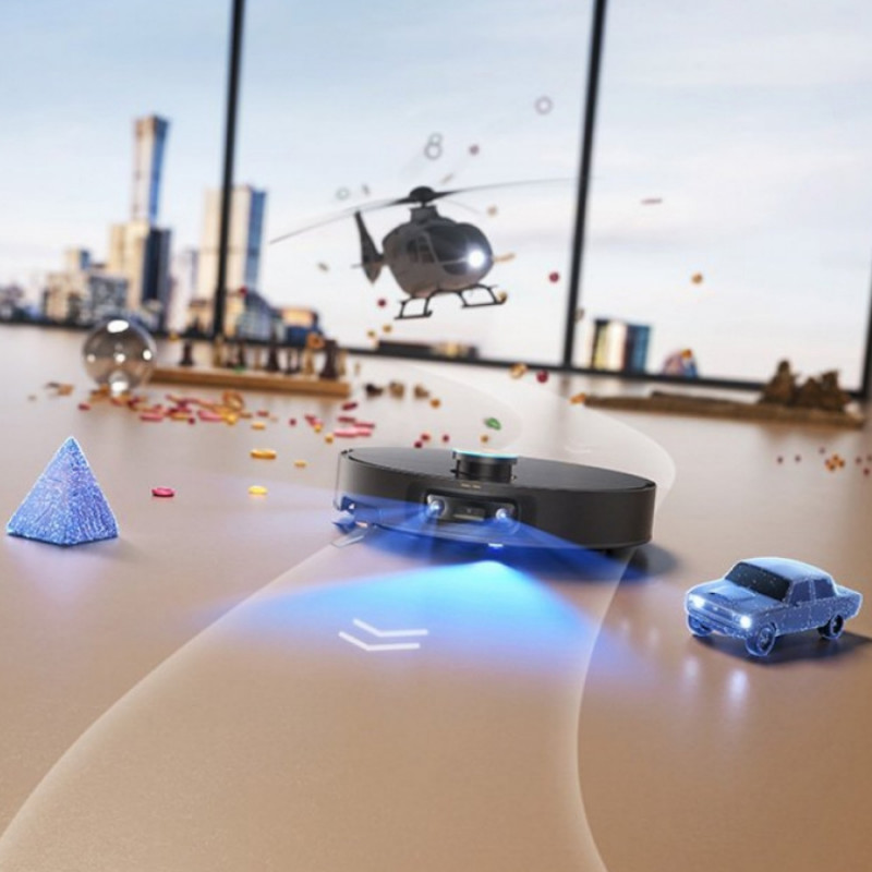 Aspirator robot Dreame X60 Ultra RLX86DE, 35.000 Pa, 180 min, 0,2 l, VersaLift, OmniSight AI, Dozare automata si autocuratare, Comenzi vocale, Negru