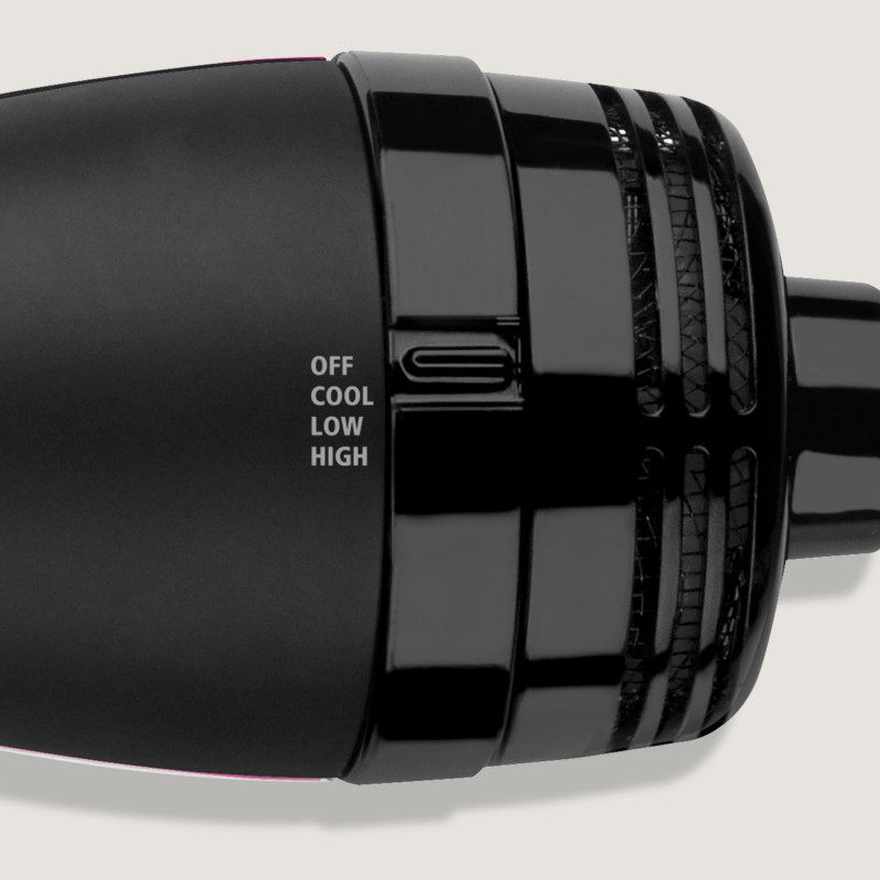 Perie electrica pentru coafare si uscare REVLON Pro Collection RVDR5222, 800 W, 3 niveluri, 2 viteze, Acoperire ceramica, Ionizare, Duza de aer rece, Negru/Roz