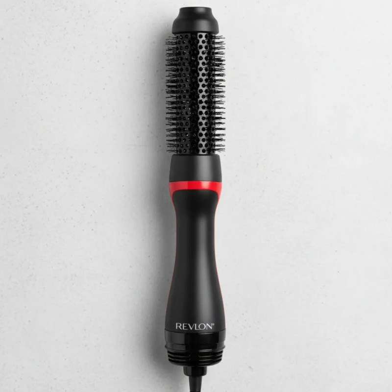 Perie electrica pentru coafare si uscare REVLON One-Step Root Booster Hot Air Brush RVDR5292, 820 W, 3 trepte, 3 viteze, Acoperire ceramica, Ionizare, Varf rece, Negru/Roz