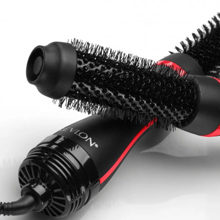 Perie electrica pentru coafare si uscare REVLON One-Step Root Booster Hot Air Brush RVDR5292, 820 W, 3 trepte, 3 viteze, Acoperire ceramica, Ionizare, Varf rece, Negru/Roz
