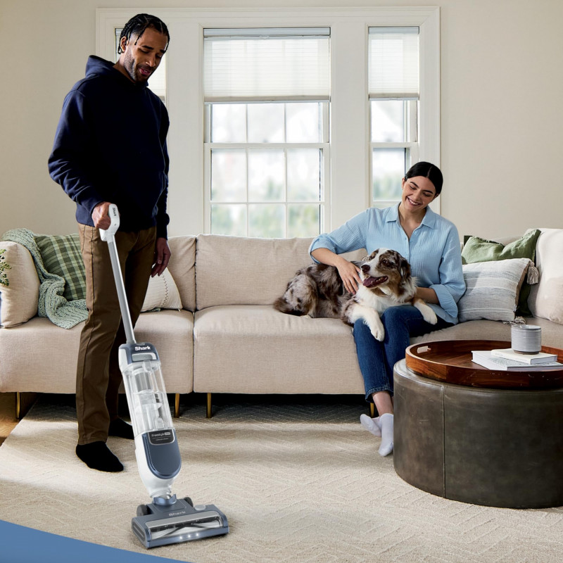 Aspirator vertical Shark Freestyle Max SV2002, 30 W, 0,7 l, 20 min, 2 viteze, 2 niveluri de putere, lumini LED, stație de încărcare, albastru