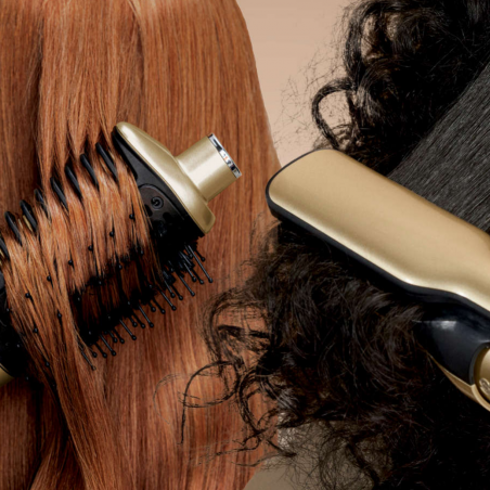 Uscator si styler pentru par 5in1 Shark Glam Multistyler HD6052SEU, 1500 W, 3 viteze, 6 temeperaturi, 100-220°C, Elemente ceramice, Ionizare, Ondulare automata Coanda, Gloss Lock, Auriu