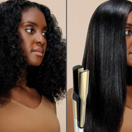 Uscator si styler pentru par 5in1 Shark Glam Multistyler HD6052SEU, 1500 W, 3 viteze, 6 temeperaturi, 100-220°C, Elemente ceramice, Ionizare, Ondulare automata Coanda, Gloss Lock, Auriu