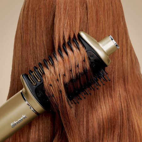 Uscator si styler pentru par 5in1 Shark Glam Multistyler HD6052SEU, 1500 W, 3 viteze, 6 temeperaturi, 100-220°C, Elemente ceramice, Ionizare, Ondulare automata Coanda, Gloss Lock, Auriu