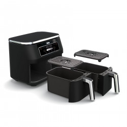 Friteuză cu aer cald Ninja Foodi Dual Zone AF200EU, 2400 W, zone de gătit independente, 7,6 l, 4 programe, 100-240 °C, Max Crisp, Sync, negru