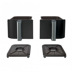 Friteuză cu aer cald Ninja Foodi Dual Zone AF200EU, 2400 W, zone de gătit independente, 7,6 l, 4 programe, 100-240 °C, Max Crisp, Sync, negru