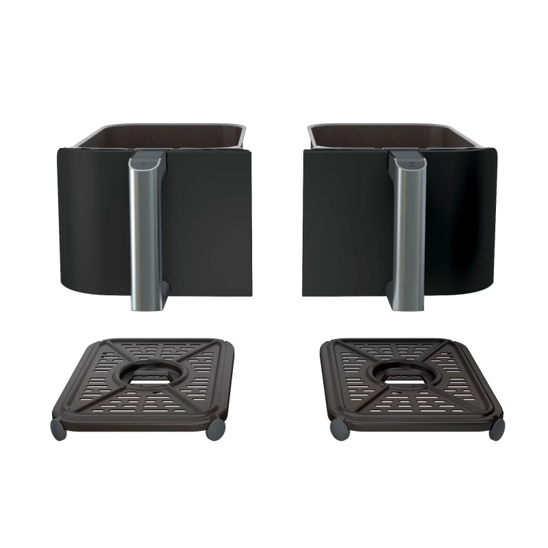 Friteuză cu aer cald Ninja Foodi Dual Zone AF200EU, 2400 W, zone de gătit independente, 7,6 l, 4 programe, 100-240 °C, Max Crisp, Sync, negru