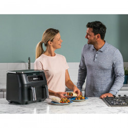 Friteuză cu aer cald Ninja Foodi Dual Zone AF200EU, 2400 W, zone de gătit independente, 7,6 l, 4 programe, 100-240 °C, Max Crisp, Sync, negru