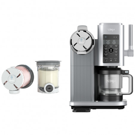 Aparat de înghețată 13-în-1 Ninja CREAMi Scoop & Swirl™ NC701EU, 800 W, 13 programe, manetă cu 3 trepte pentru cornetele de înghețată, CreamiFit, Creamify, 2 cupe de 473 ml, personalizare, gri/negru