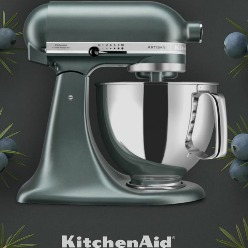 Mixer planetar KitchenAid Artisan Elegance 5KSM175PSEJP, 300 W, 4,8 l, Transmisie directa, 10 viteze, Verde inchis